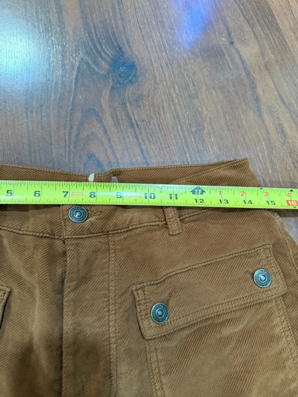 Free People Kyo Carpenter Corduroy Pants Womens 6 Orange Casual Pockets